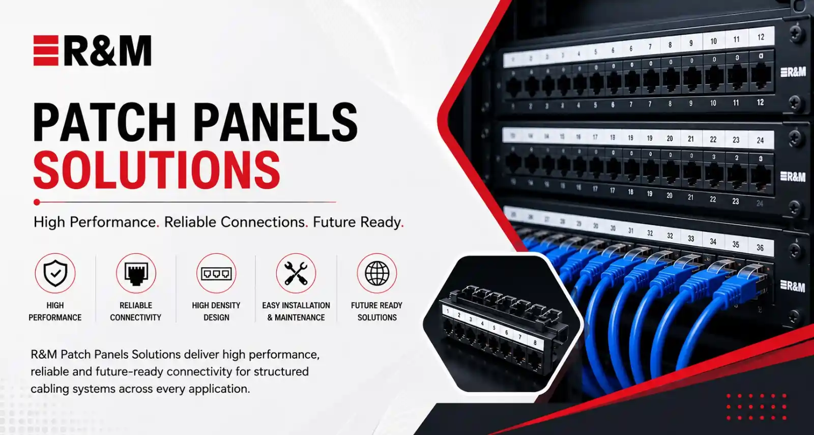 R&M-Patch-Panels-CAT6,-CAT6A,-CAT5E R&M Patch Panels CAT6, CAT6A, CAT5E