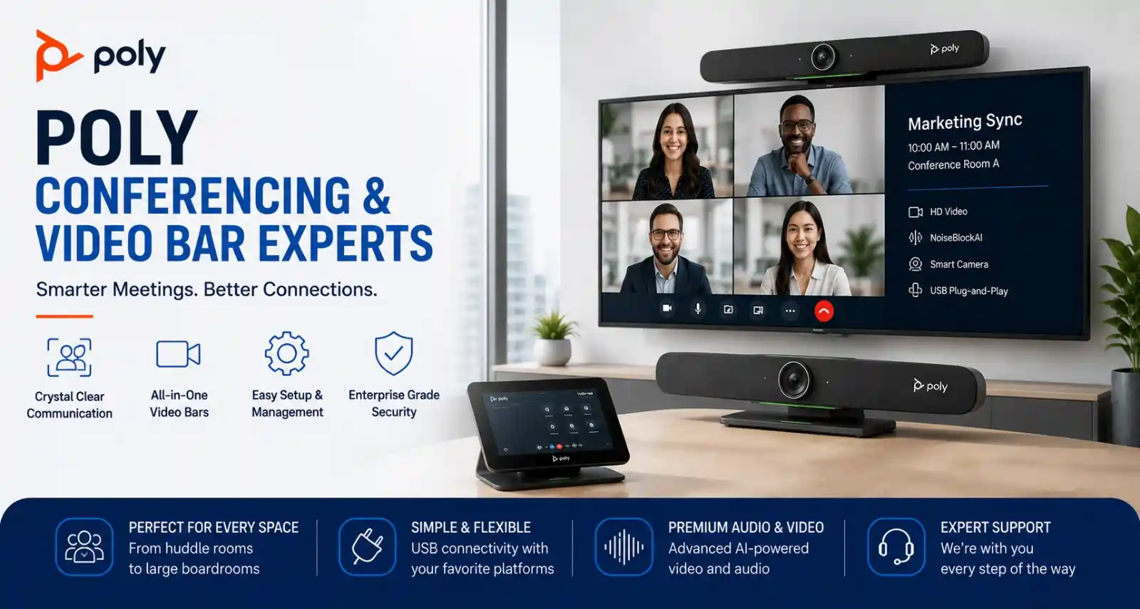Poly USB video bars