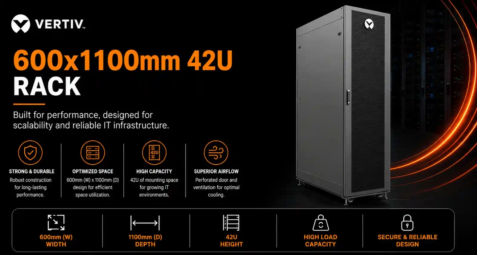 Vertiv 600x1100mm 42U Rack