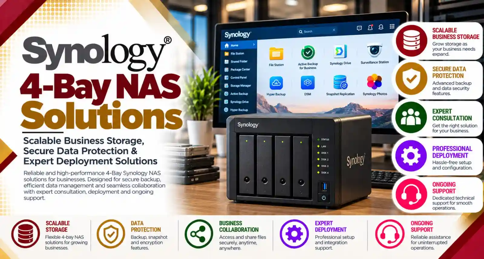 4-Bay-Synology-network-attached-storage 4-Bay Synology network-attached storage