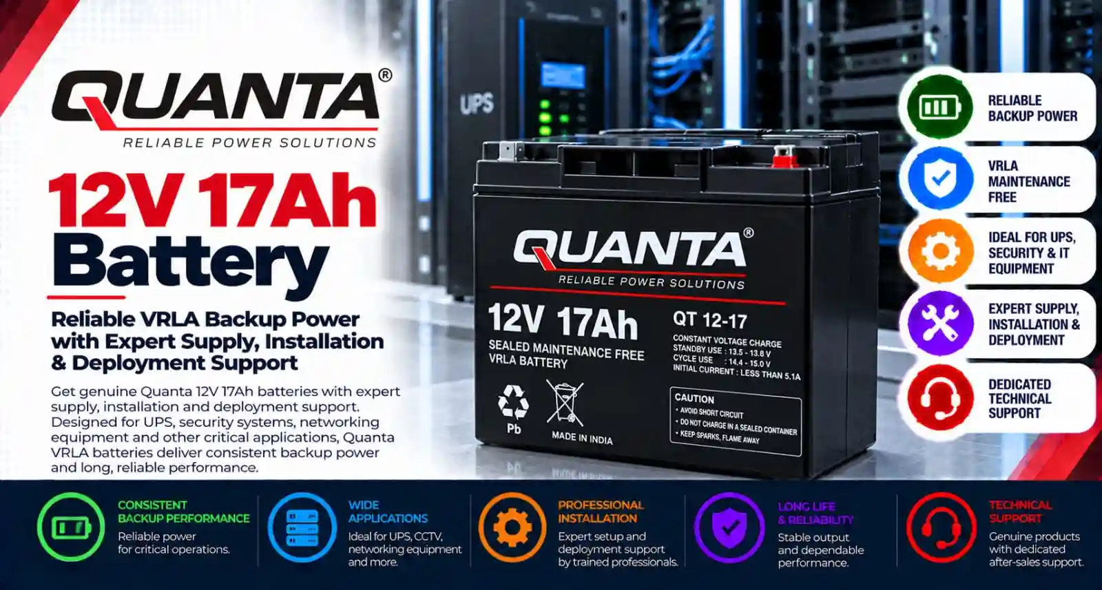Quanta-12V-17Ah-Battery Quanta 12V 17Ah Battery