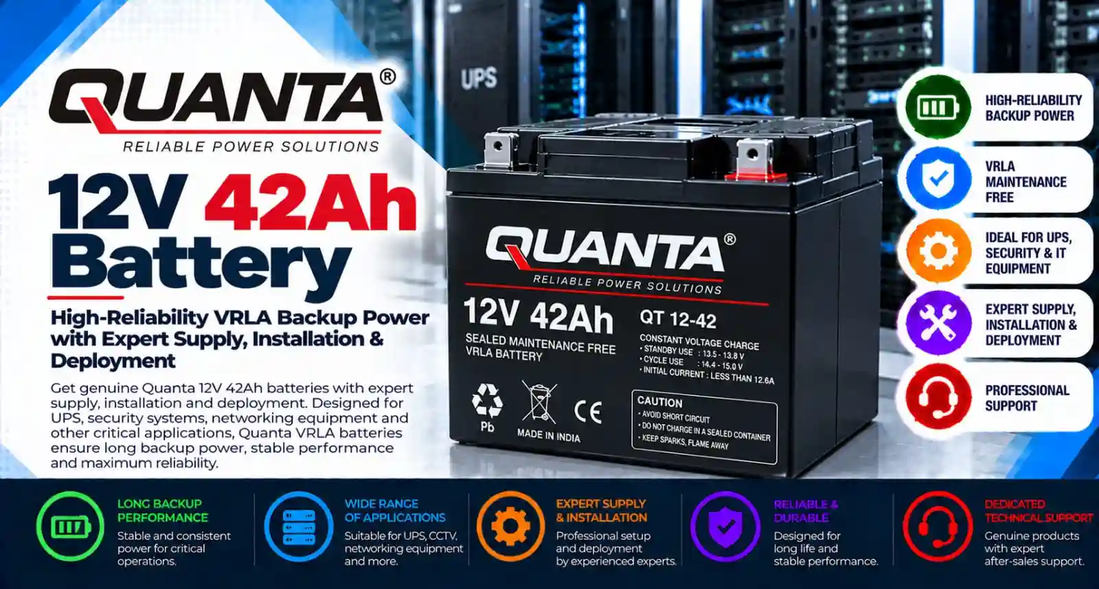 Quanta-12V-42Ah-Battery Quanta 12V 42Ah Battery
