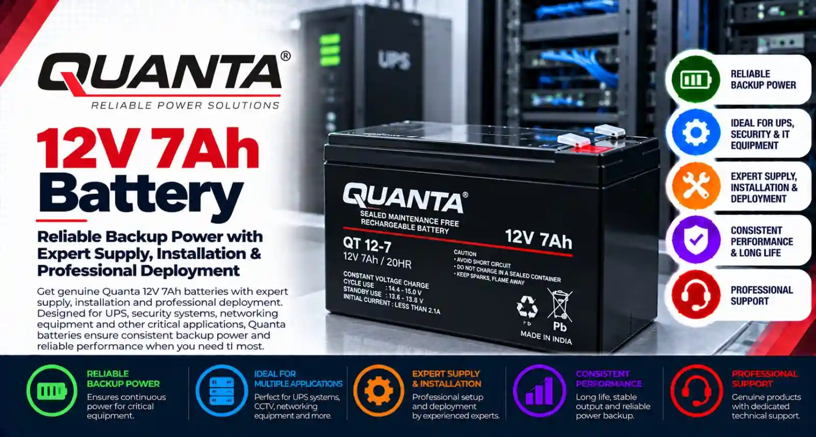 Quanta 12V 7Ah battery price